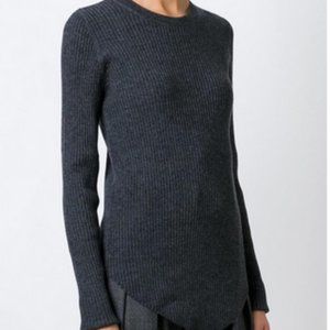 IRO Dark Blue Ribbed Serena Sweater Size X-Small